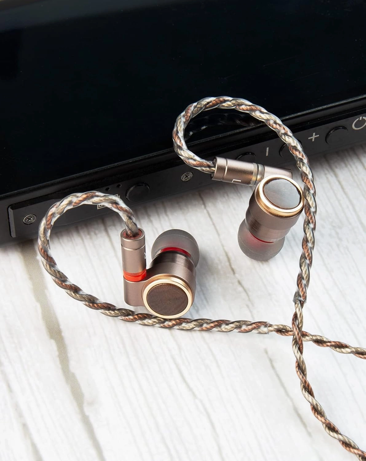 Kinboofi TINHIFI T4 Plus in-Ear Monitor Headphone, 10mm Magnetic CNT Driver Earbuds Headphone, IEM Earphone with Detachable Silver-Copper Cable for Audiophile Musician