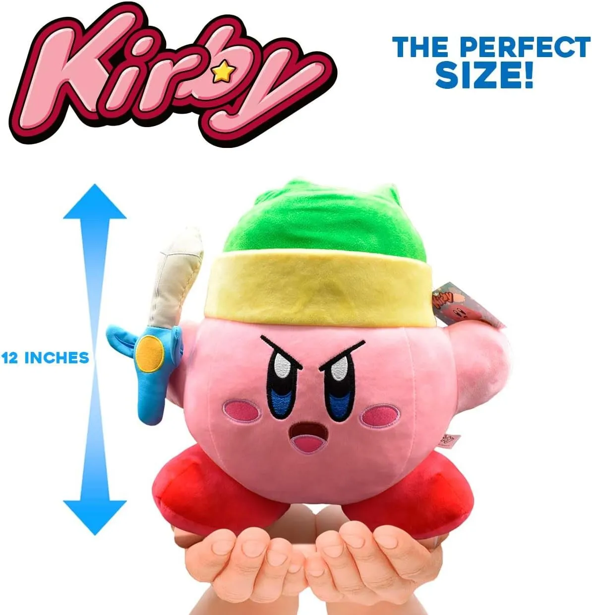Kirby 12″ Mega Plush (Link) – Official Nintendo Licensed, Jumbo Soft Pillow Plush for Kids & Collectors, (Sleep, Link, Cowboy, Fighter Kirby)