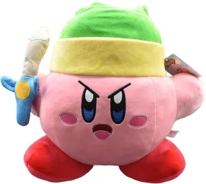 Kirby 12″ Mega Plush (Link) – Official Nintendo Licensed, Jumbo Soft Pillow Plush for Kids & Collectors, (Sleep, Link, Cowboy, Fighter Kirby)