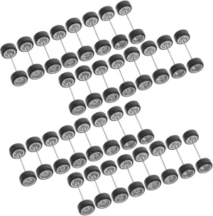 Kisangel 32pcs 1/64 Scale Entry-Level Car Model Upgrade Wheels Rubber Tires Hubs Realistic Portable and Displayable Detachable for Easy Replacement Toy Car Parts