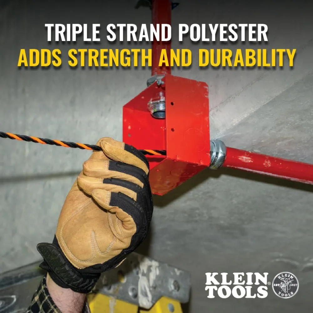 Klein Tools 50375 75-Foot Fish Tape, Hi-Flex Polyester, Electrical Wire Pulling Solution for Flexibility and Strength
