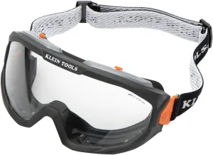 Klein Tools 60479 Safety Goggles, Clear Lens PPE Eye Protection, Anti-Fog, Scratch-Resistant, UV Protection, Adjustable Vents