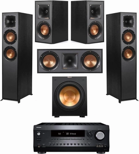 Klipsch Reference 5.1 Home Theater System with 2X R-625FA Floorstanding Speaker, R-12SW Subwoofer, R-52C Center Channel, R-41M Bookshelf Speaker and Integra DRX 3.4 100W 9.2-Channel Receiver