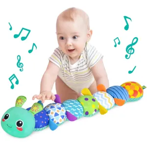 KMUYSL Baby Toys 0-6 6-12 Months, Sensory Music Animal Stuffed Toy for 0 1 2 3 4 5 6  Months, Plush Toy with Crinkle and Rattles for Infant Newborn, Tummy Time Toys Gifts for 0-3-6-12 Month
