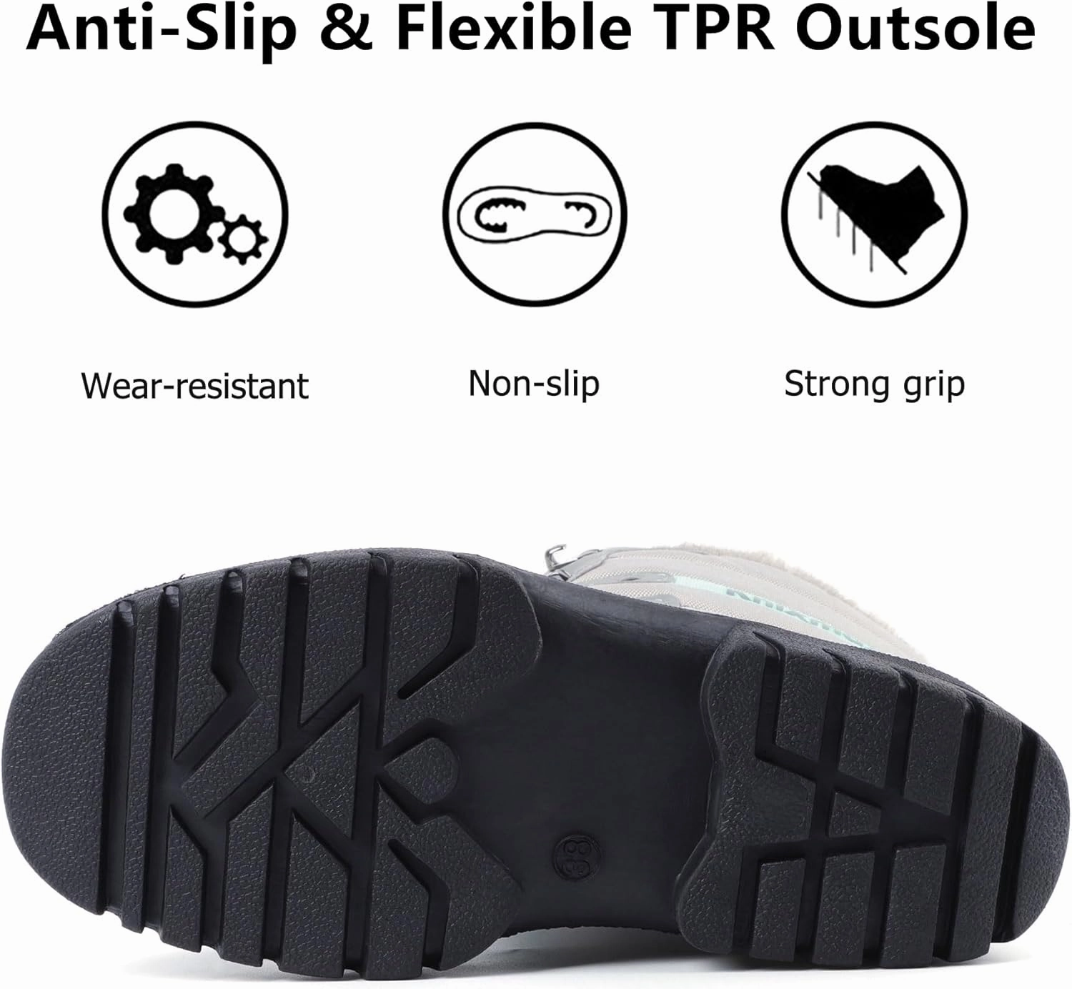 Knixmax Women's Winter Snow Boots Waterproof Mid Calf Booties Fur Lined Warm Outdoor Insulated Mucker Yard Skiing Hiking Boots