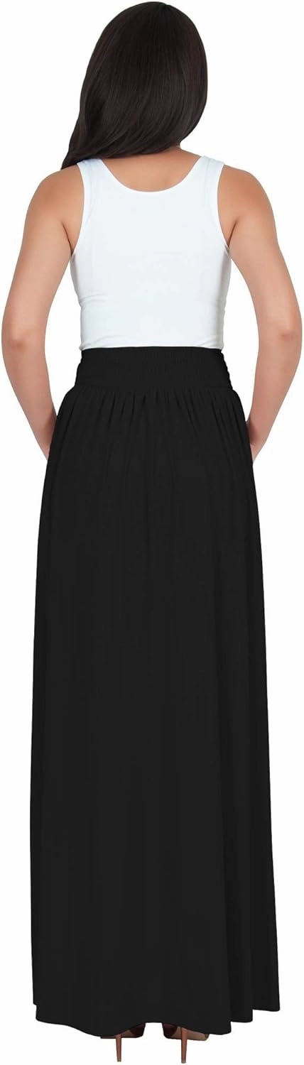 KOH KOH Womens Long Flowy Cute Modest High Waist Floor Length Pockets Maxi Skirt