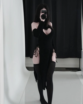 KORURACLUB Love Cheongsam costume White/Black premium sweater cosplay lingerie Love Cheongsam succubus lingerie