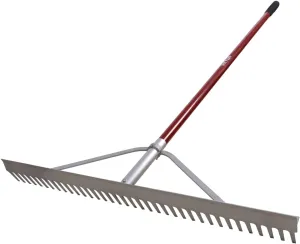 KYLIN Aluminum Landscape Rake Heavy Duty with 36Tines 36Inch Wide Head 60Inch Handle, Large Leaf Rake Tool for Loosening Soil, Lawn Care, Weeding Lake, Garden, Pond, Beach Landscaping