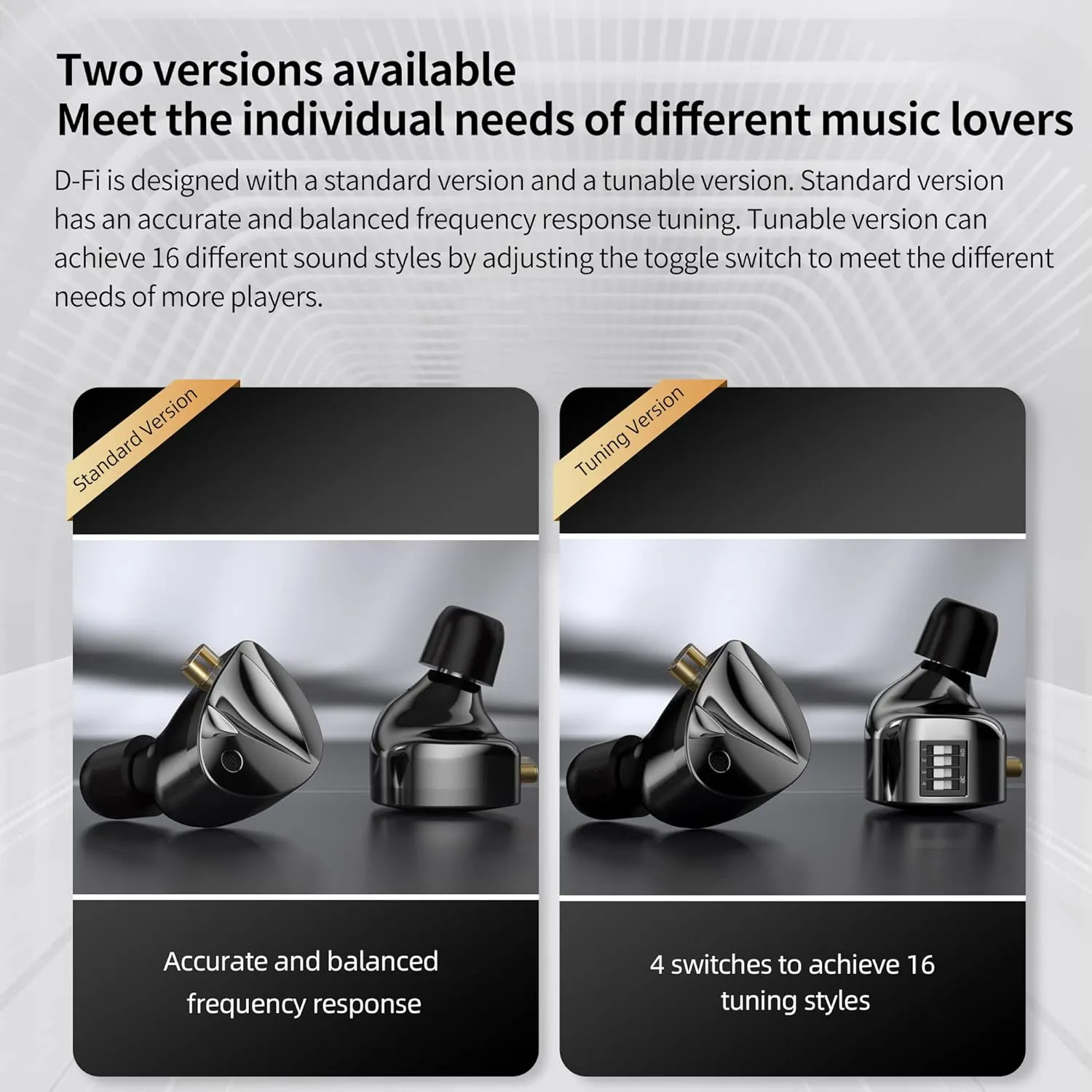 KZ D-Fi in Ear Monitor Headphones High Performance Flagship Dynamic IEMS,Dual-Magnet&Dual-Cavity Dynamic Driver Wired Earbuds with Tuneful Bass Gaming Earbuds for Musicians Singers(Standard Version)
