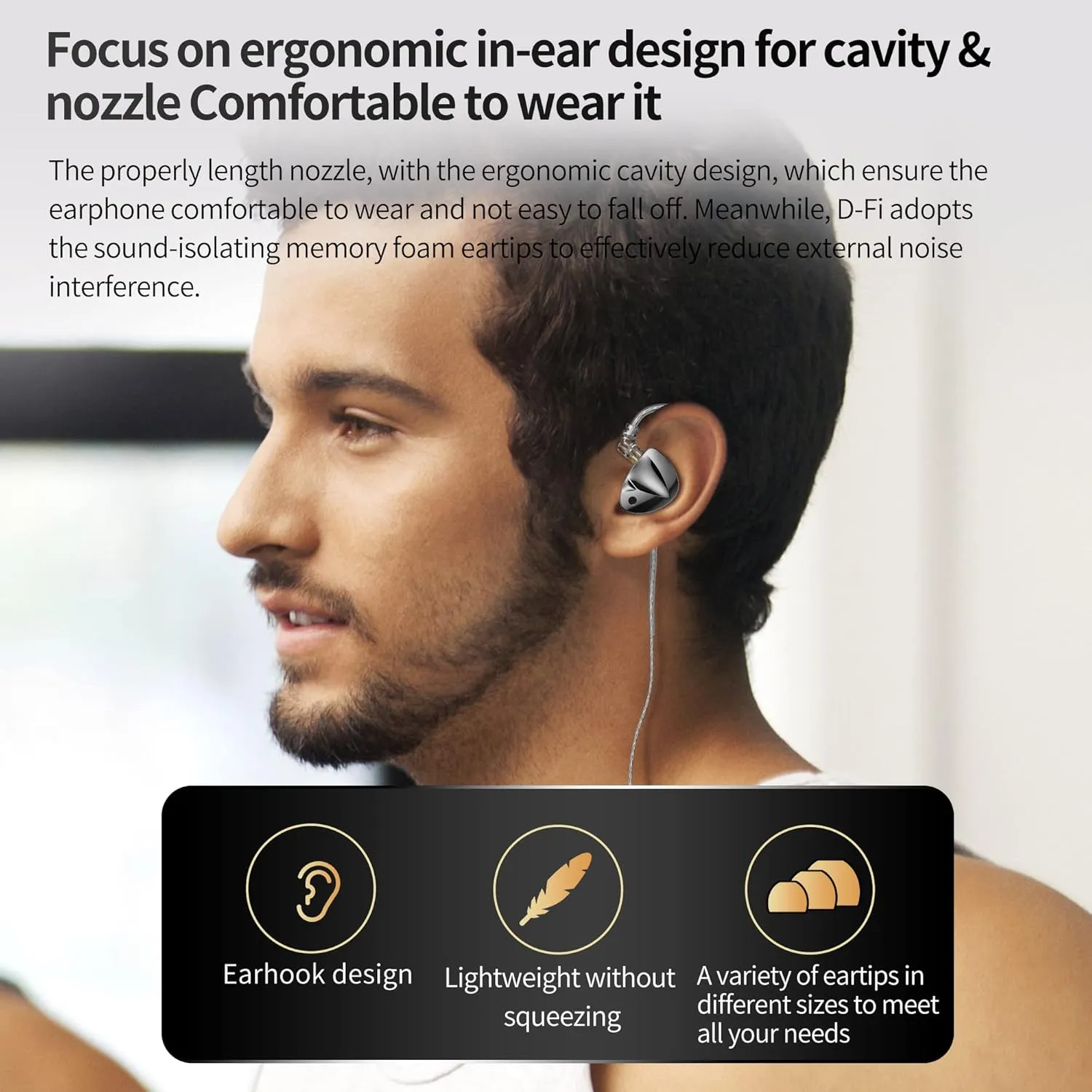 KZ D-Fi in Ear Monitor Headphones High Performance Flagship Dynamic IEMS,Dual-Magnet&Dual-Cavity Dynamic Driver Wired Earbuds with Tuneful Bass Gaming Earbuds for Musicians Singers(Standard Version)