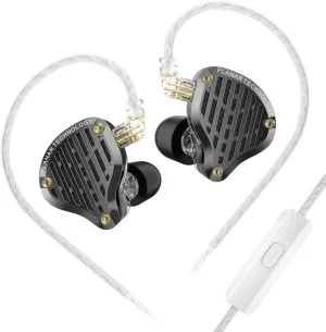 KZ PR3 IEM Headphonen, KZ in Ear Monitor Earphone,13.2mm Planar Magnetic Driver in-Ear Wired Headphones, HiFi IEM Earphones Earbuds with Detachable Cable for Musicians (PR3-Black, with Microphone)