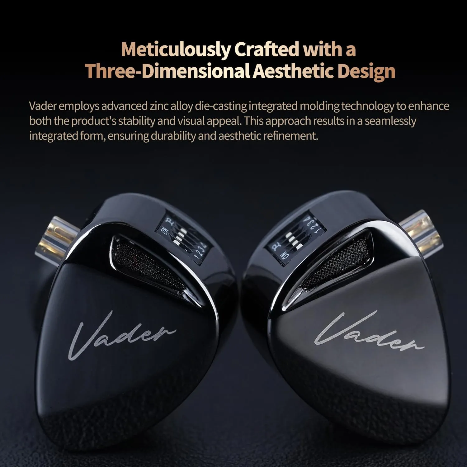 KZ Vader Triple Driver in-Ear Monitor Music Earphone,HiFi IEM with 4 Tuning Levels, 0.75mm Pins Wired Sport Earbud Headphones (Balanced Version, Without Mic)
