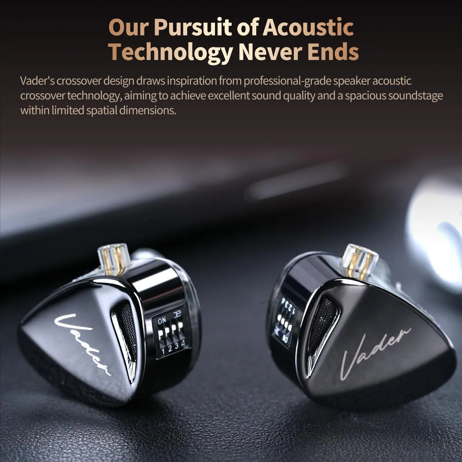 KZ Vader Triple Driver in-Ear Monitor Music Earphone,HiFi IEM with 4 Tuning Levels, 0.75mm Pins Wired Sport Earbud Headphones (Balanced Version, Without Mic)