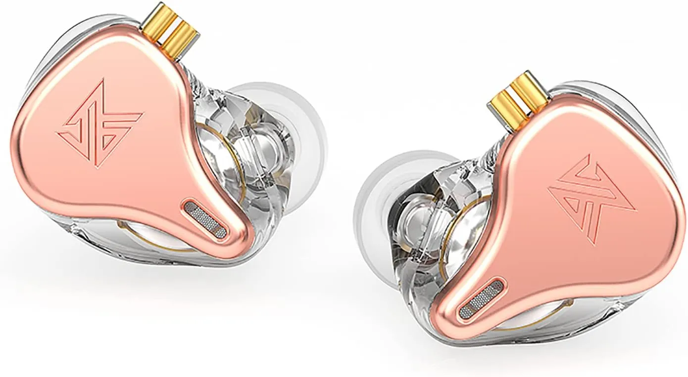 KZ x HBB DQ6S in-Ear Monitors Made for Music Lovers Wired Headset/Headphones Detachable Earphone HiFi Noise-canceling Earbuds (Rose Gold(Without mic))