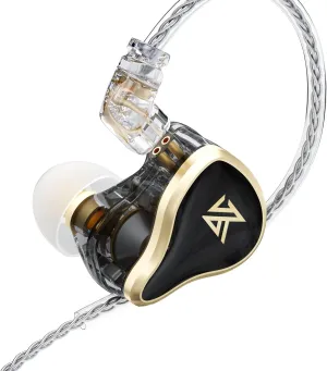 KZ ZAS in-Ear Headphones Wired Earbuds 16-Unit Hybrid in Ear Monitor Earphone 7BA 1DD IEM Earphone with 8 cores Silver Plated Cable(Black, Without Mic)
