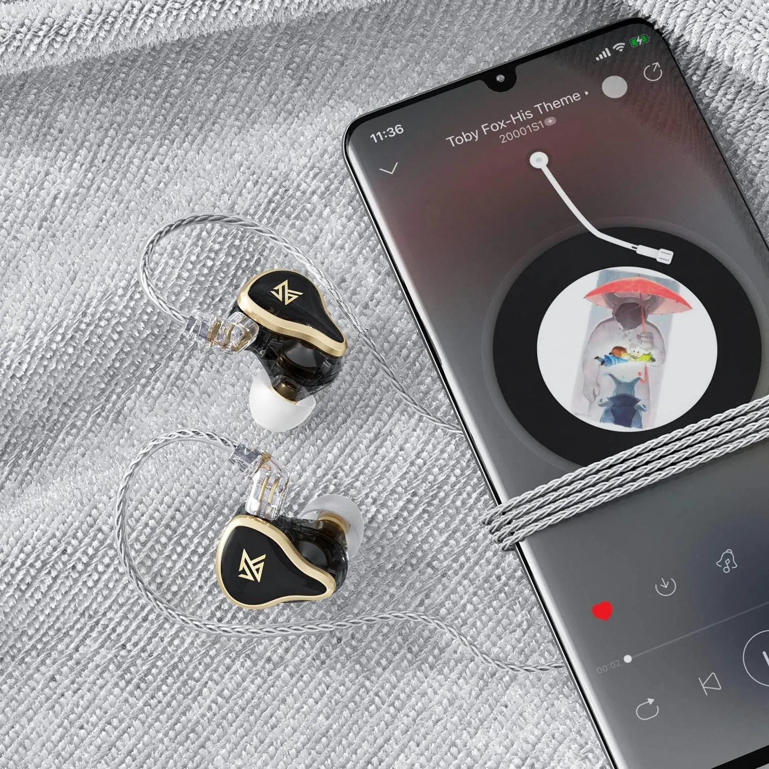 KZ ZAS in-Ear Headphones Wired Earbuds 16-Unit Hybrid in Ear Monitor Earphone 7BA 1DD IEM Earphone with 8 cores Silver Plated Cable(Black, Without Mic)