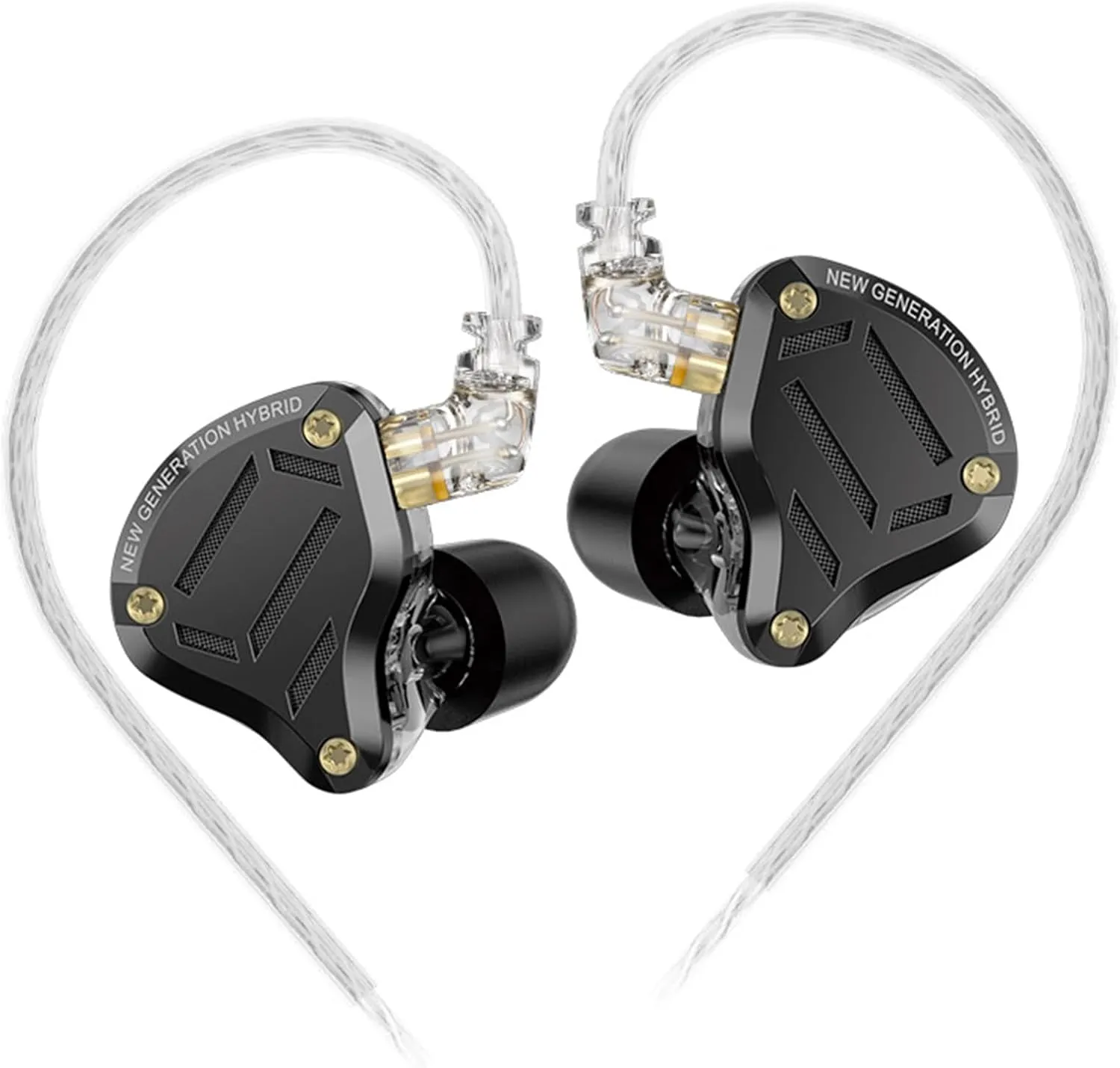 KZ ZS10 Pro 2 in Ear Monitor Headphone,KZ 4-Level Tuning Switch Headphone Multi Driver in Ear IEM Earphone,Upgraded 1DD 4BA Gaming Wired Earbuds with 2Pin Cable for Audiophile (Black, No Mic)