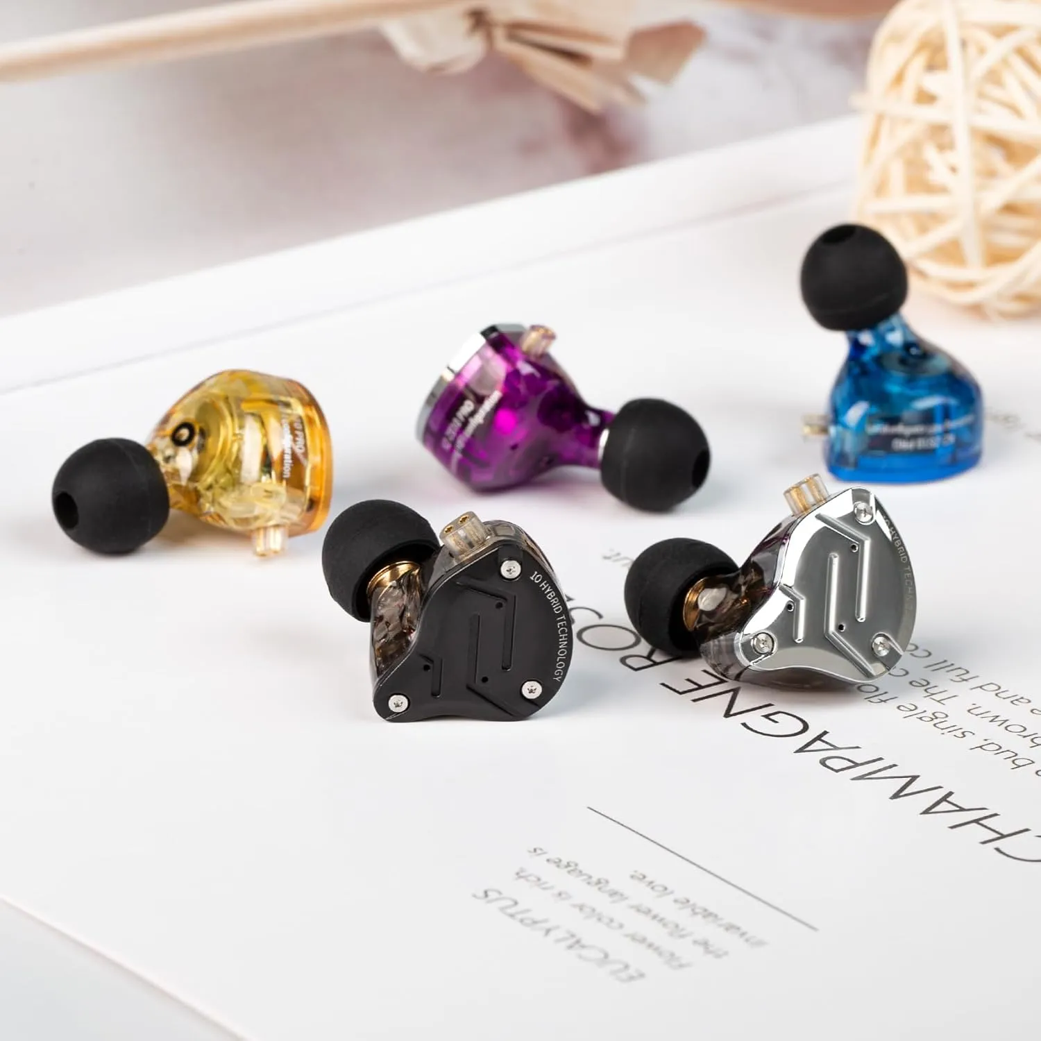 KZ ZS10 Pro in Ear Monitor Wired Headphone, KZ HiFi Earbuds in Ear Monitor Earphone with 4 Balanced Armatures and 1 Dynamic Drivers Professional IEM Headphone for Drummer Musician(Blue No Mic)