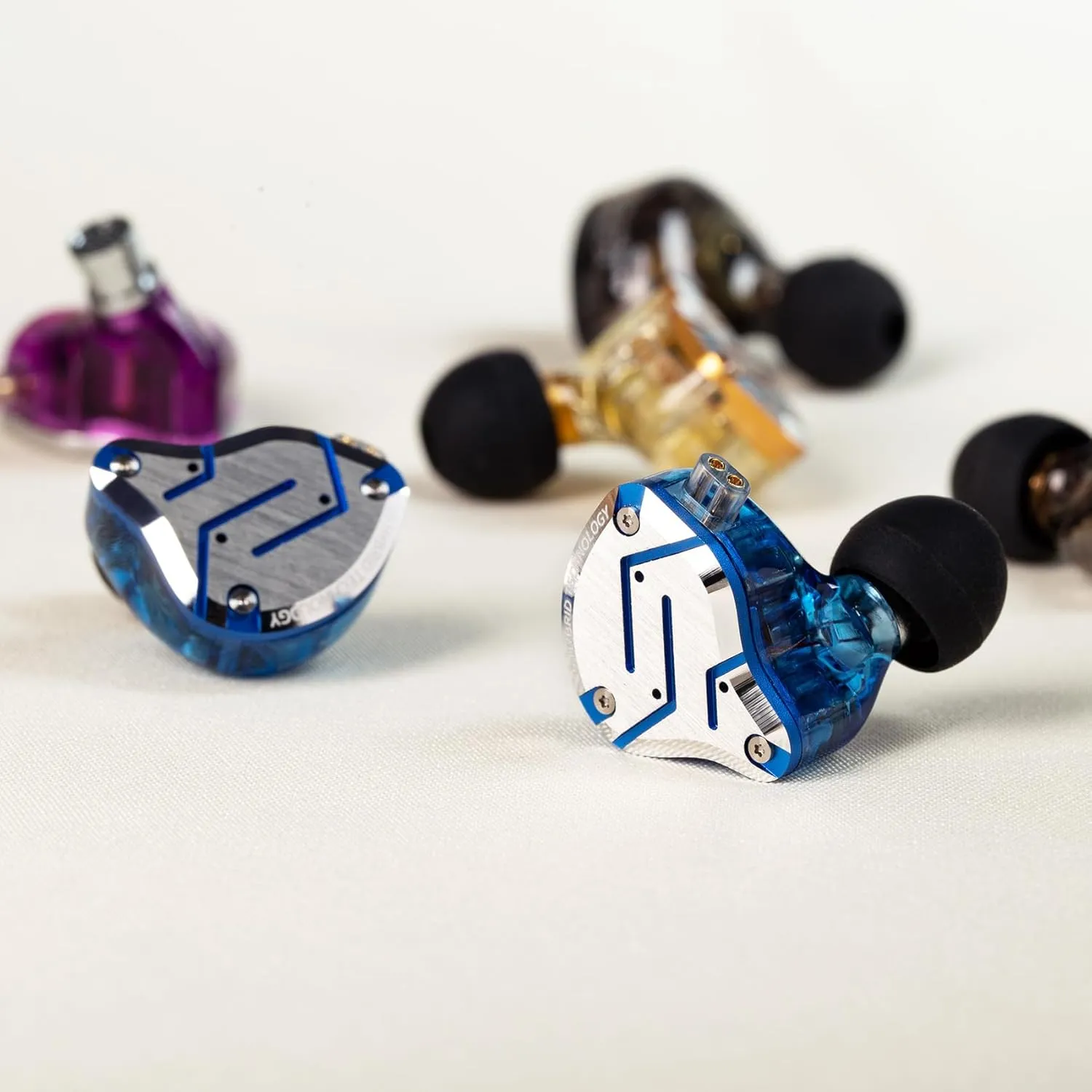 KZ ZS10 Pro in Ear Monitor Wired Headphone, KZ HiFi Earbuds in Ear Monitor Earphone with 4 Balanced Armatures and 1 Dynamic Drivers Professional IEM Headphone for Drummer Musician(Blue No Mic)