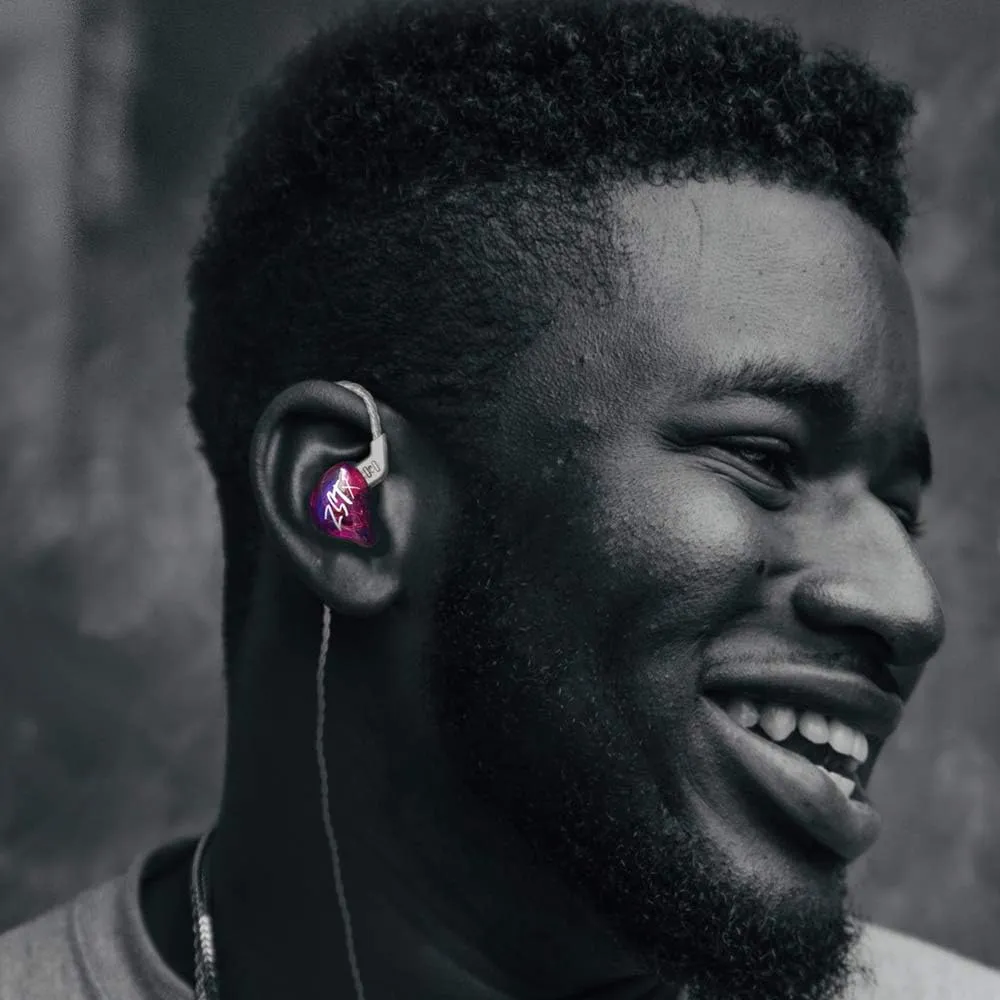 KZ ZST X in-Ear Monitors, Upgraded Dynamic Hybrid Dual Driver ZSTX Earphones, HiFi Stereo IEM Wired Earbuds/Headphones with Detachable Cable for Musician Audiophile (Without Mic, Purple)