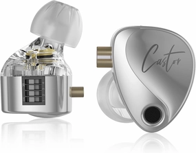 KZ Castor in Ear Monitor, Harman Edition IEM with Dual Dynamic Drivers, Tunable in Ear Headphones Gaming Earbuds with Adjusting Switch, Noise-isolating (Standard Version, with Microphone)