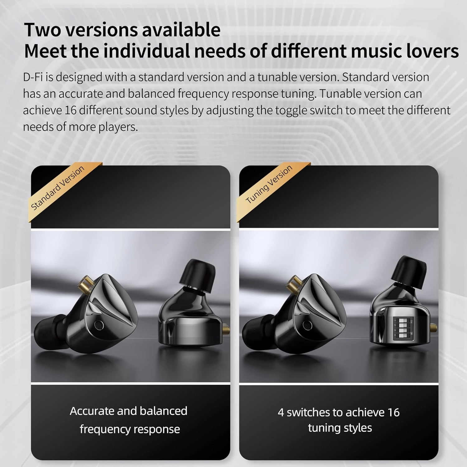 KZ D-Fi in Ear Monitor Headphones High Performance Flagship Dynamic IEMS,Dual-Magnet&Dual-Cavity Dynamic Driver Wired Earbuds Gaming Earbuds with Tuneful Bass for Musicians (Standard Version)