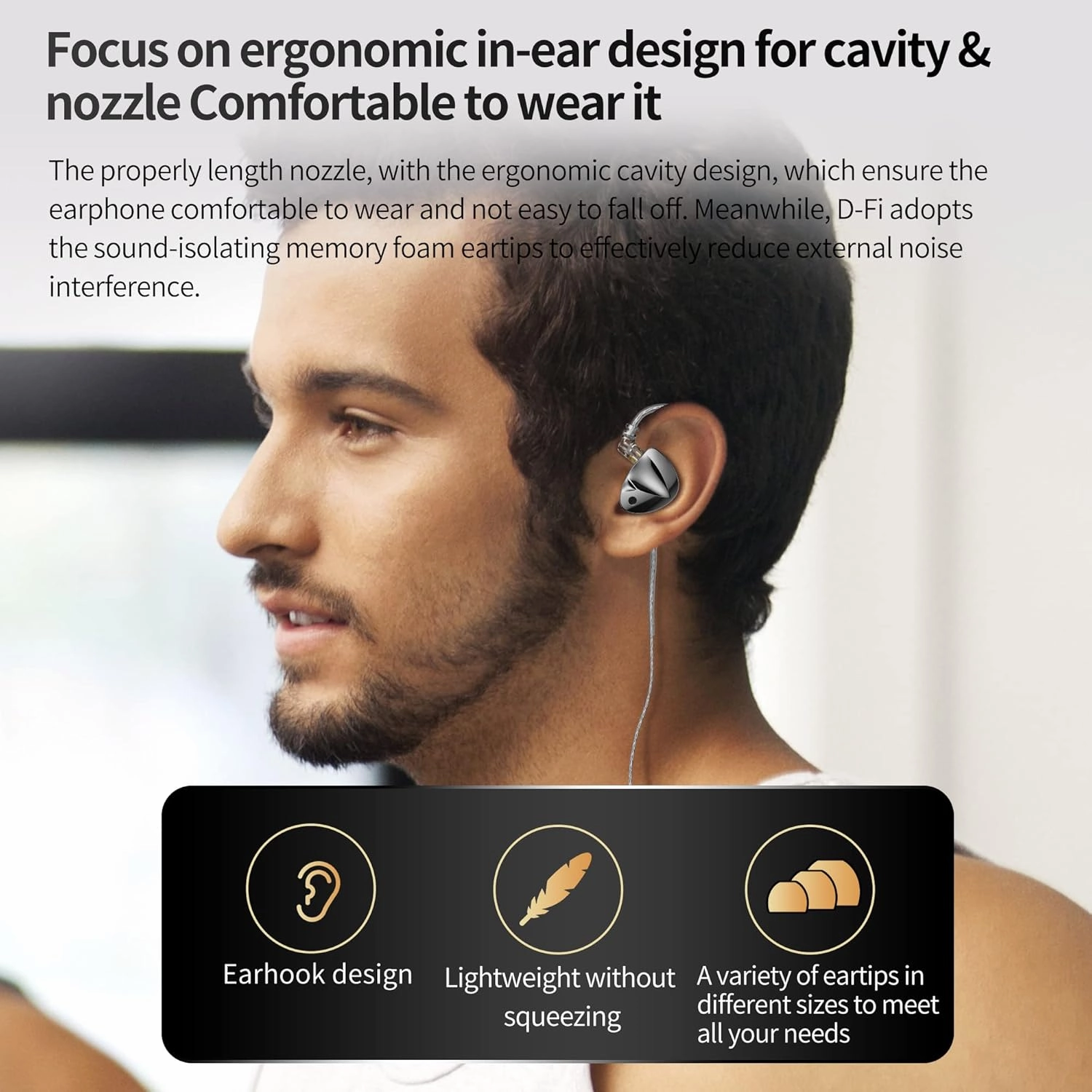 KZ D-Fi in Ear Monitor Headphones High Performance Flagship Dynamic IEMS,Dual-Magnet&Dual-Cavity Dynamic Driver Wired Earbuds Gaming Earbuds with Tuneful Bass for Musicians (Standard Version)