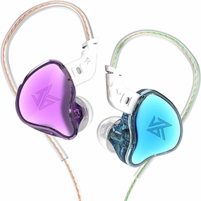 KZ EDC in-Ear Monitors, HiFi Stereo Stage/Studio IEM Wired Noise Isolating Sport Earphones/Earbuds/Headphones for Musician Audiophile (Without MIC, Blue Purple)
