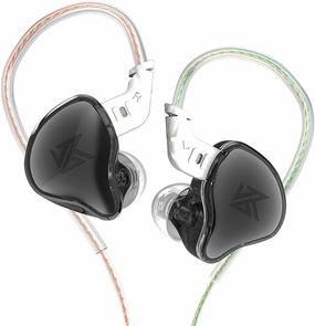 KZ EDC in-Ear Monitors, HiFi Stereo Stage/Studio IEM Wired Noise Isolating Sport Earphones/Earbuds/Headphones with Detachable Cable for Musician Audiophile (Without Mic, Black)