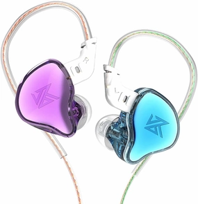KZ EDC in-Ear Monitors, HiFi Stereo Stage/Studio IEM Wired Noise Isolating Sport Earphones/Earbuds/Headphones with Detachable Cable for Musician Audiophile (Without Mic, Blue & Purple)