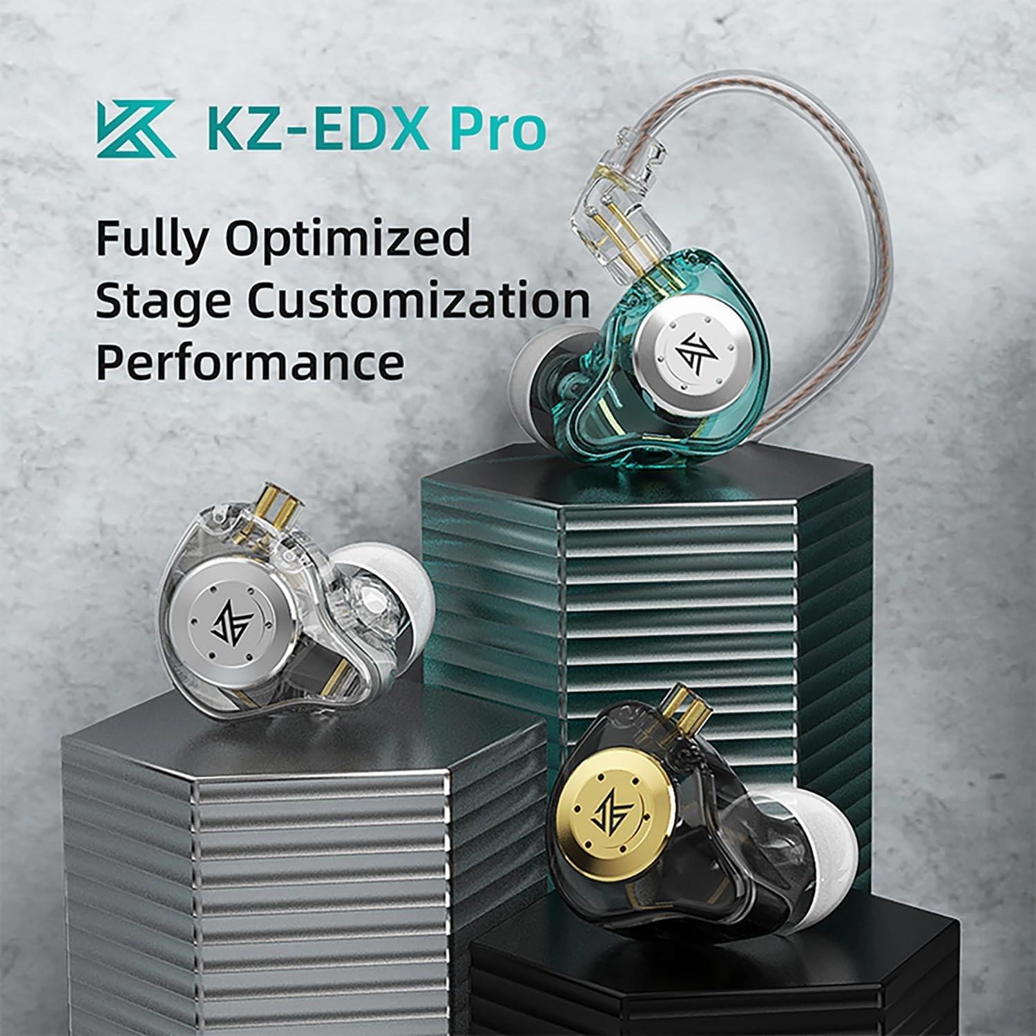 KZ EDX Pro Gaming Earbuds, HiFi IEM Earphones, Deep Bass Sound in Ear Monitor Headphones with Detachable Cable, for Audiophile Dj Singers