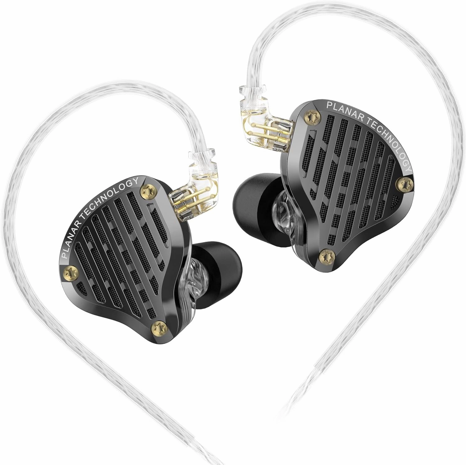 KZ PR3 Earbuds Bass Stereo Sound Comfortable Wired Earphones, 13.2mm Planar Magnetic Driver in-Ear Monitor Headphones HiFi Headset for Audio Engineers, Musicians (Black, Without mic)