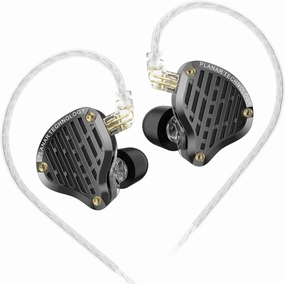 KZ PR3 Earbuds Bass Stereo Sound Comfortable Wired Earphones, 13.2mm Planar Magnetic Driver in-Ear Monitor Headphones HiFi Headset for Audio Engineers, Musicians (Black, Without mic)