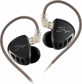 KZ Saga in-Ear Monitor, High-Performance Inner Magnetic Dynamic Driver HiFi Bass IEM, Clarity in All Frequency Stereo Sound Comfortable Headphones for Audio Engineers, Musicians (Balanced, Nomic)