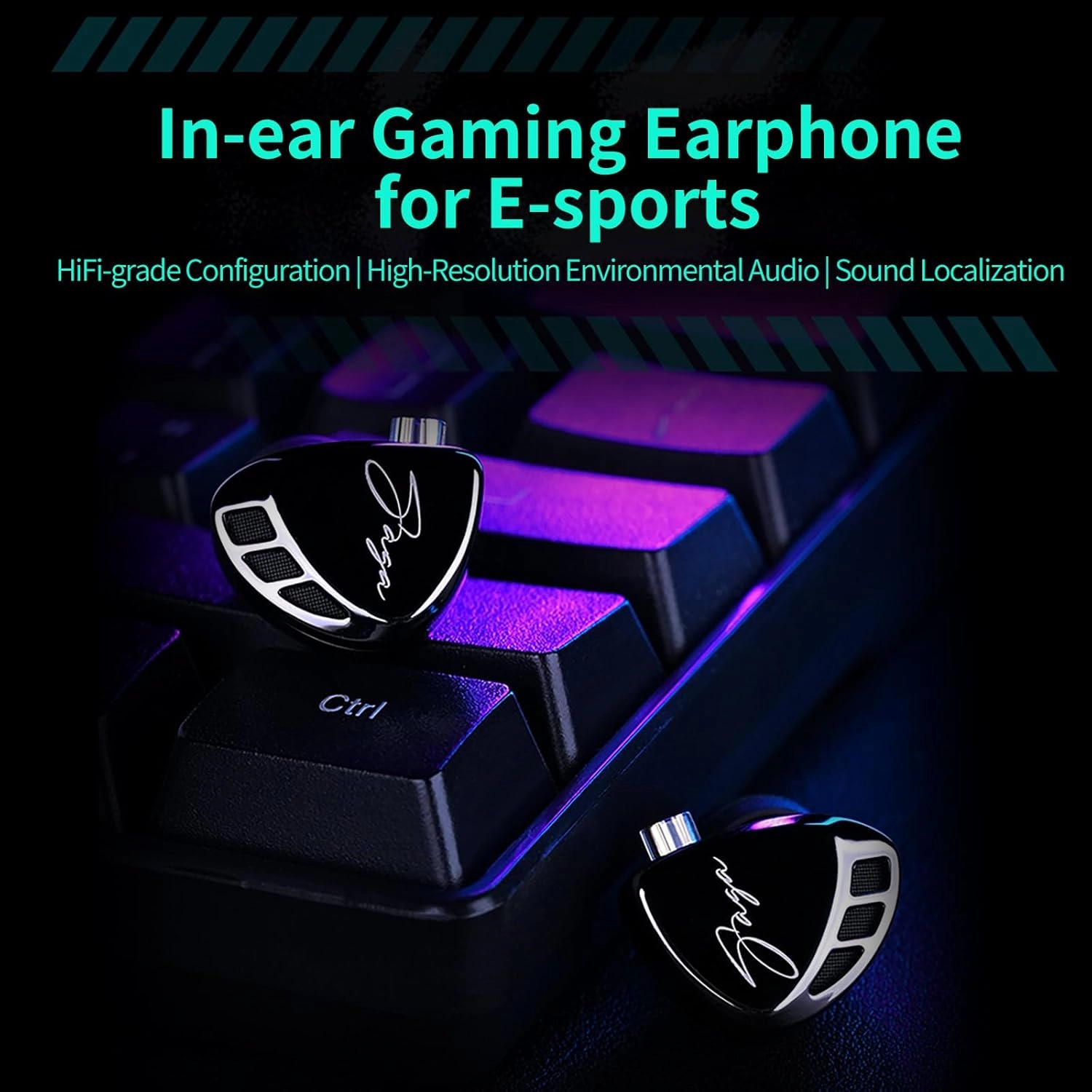 KZ Saga in-Ear Monitor, High-Performance Inner Magnetic Dynamic Driver HiFi Bass IEM, Clarity in All Frequency Stereo Sound Comfortable Headphones for Audio Engineers, Musicians (Bass Improved, Mic)