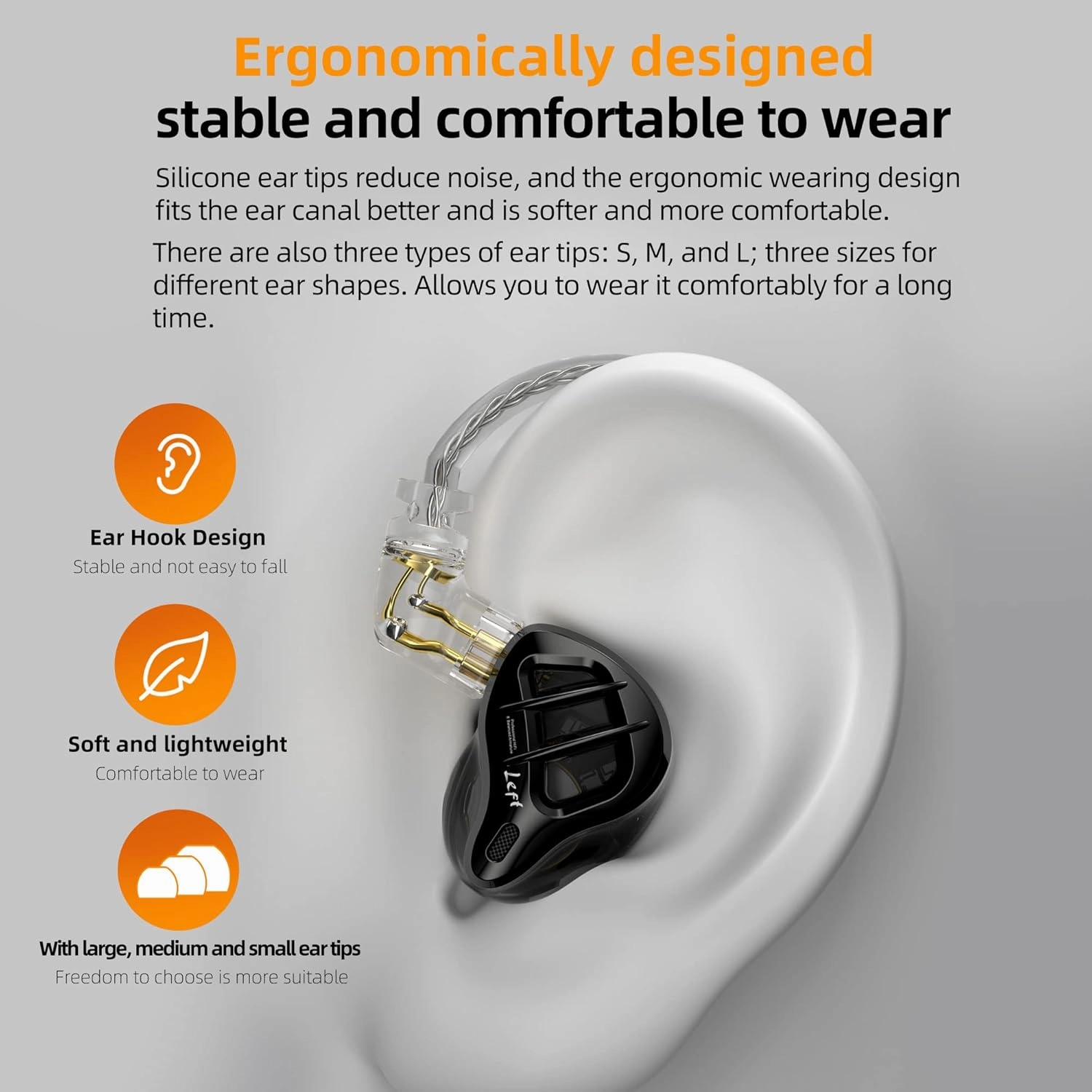 KZ ZAR in-Ear Monitors Headphones 7BA 1DD Hybrid Drivers IEM Earphones,HiFi in-Ear Wired Earphones with 2Pin Detachable Silver-Plated Cable for Singers Drummer Musician (Without Mic,Black)