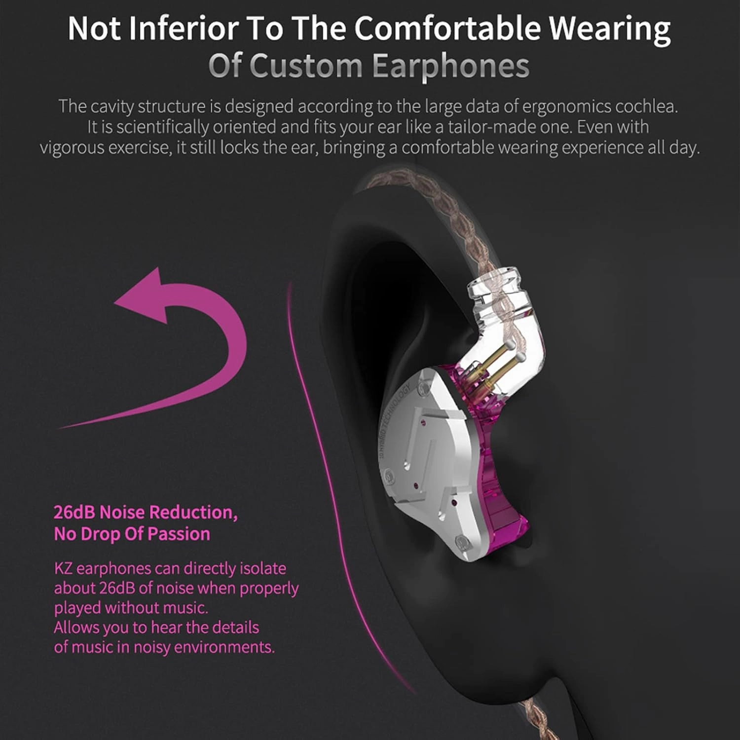 KZ ZS10 Pro in Ear Monitor, 4BA 1DD Hybrid Driver IEM Earphones, HiFi Gaming Earbuds with Stainless Steel Faceplate, in Ear Headphone for Musician Audiophile (Without Mic, Black)