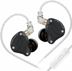 KZ ZS10 Pro in Ear Monitors Wired Headphones, 1DD 4BA Metal IEM, High Fidelity Gaming Earbuds with 2pins Tangle-Free Cable, Noise Cancelling Wired Earphones for PC Game Music (Matte Black, with mic)