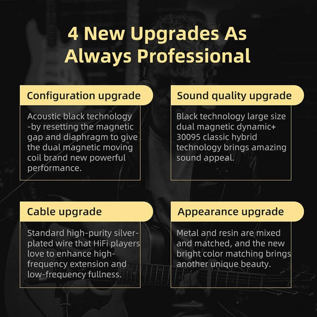 KZ ZSN Pro X in Ear Monitor Earphone 1BA 1DD Hybrid Dynamic Dual Driver IEM Wired Earbuds HiFi Sport Gaming Headphones Compatibility for Phone Computer Tablet