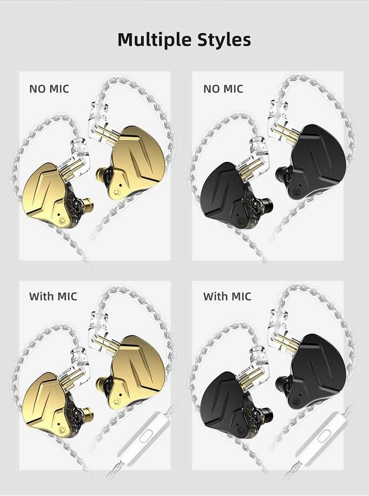 KZ ZSN Pro X in Ear Monitor Earphone 1BA 1DD Hybrid Dynamic Dual Driver IEM Wired Earbuds HiFi Sport Gaming Headphones Compatibility for Phone Computer Tablet
