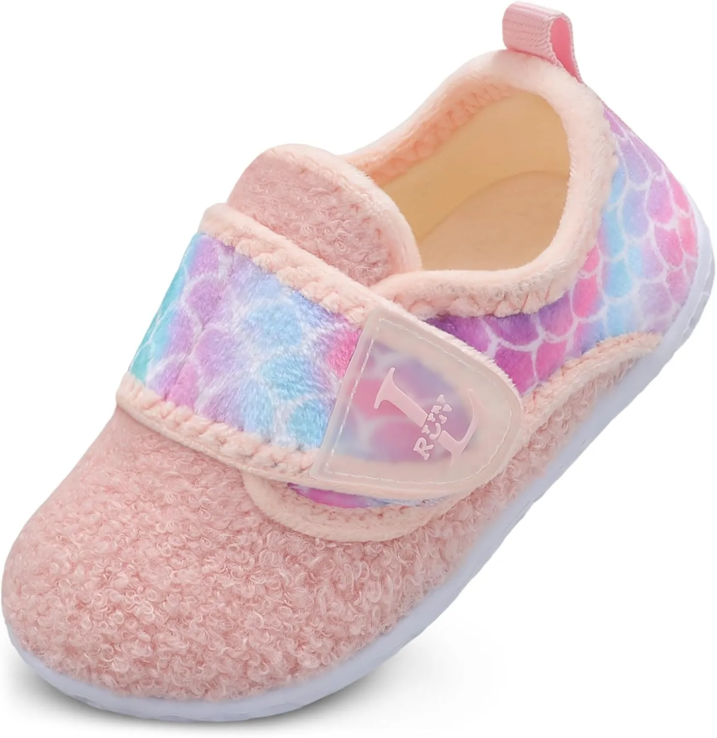L-RUN Toddler Slippers for Girls Boys Warm Household Shoes Kids Winter Slippers with Microfleece Lining for Indoor Outdoor
