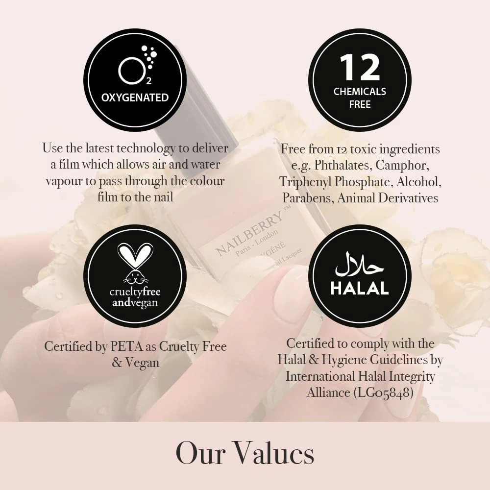 L'Oxygéné Oxygenated Nail Lacquer | Lilac Fairy | Pale Lilac Opaque Nail Polish | UV Protected Long-Wear Nail Polish | 12-Free | Vegan | Certified Halal | Cruelty & Gluten Free | 15 ml