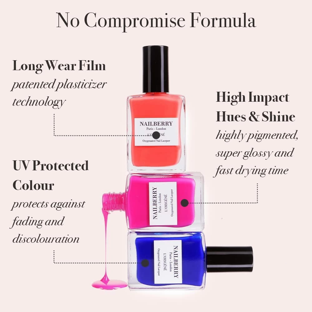 L'Oxygéné Oxygenated Nail Lacquer | Lilac Fairy | Pale Lilac Opaque Nail Polish | UV Protected Long-Wear Nail Polish | 12-Free | Vegan | Certified Halal | Cruelty & Gluten Free | 15 ml