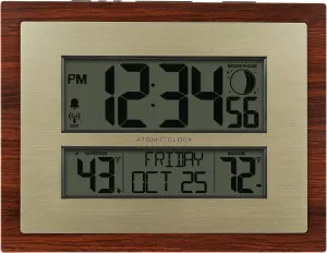 La Crosse Technology 513-23137-INT Atomic Digital Clock with Moon Phase & Calendar