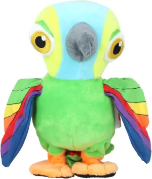 La Granja De Zenon - 20CM Interactive Parrot Pepe - Musical Plush - Repeat, Walk and Play Songs - El Reino Infantil