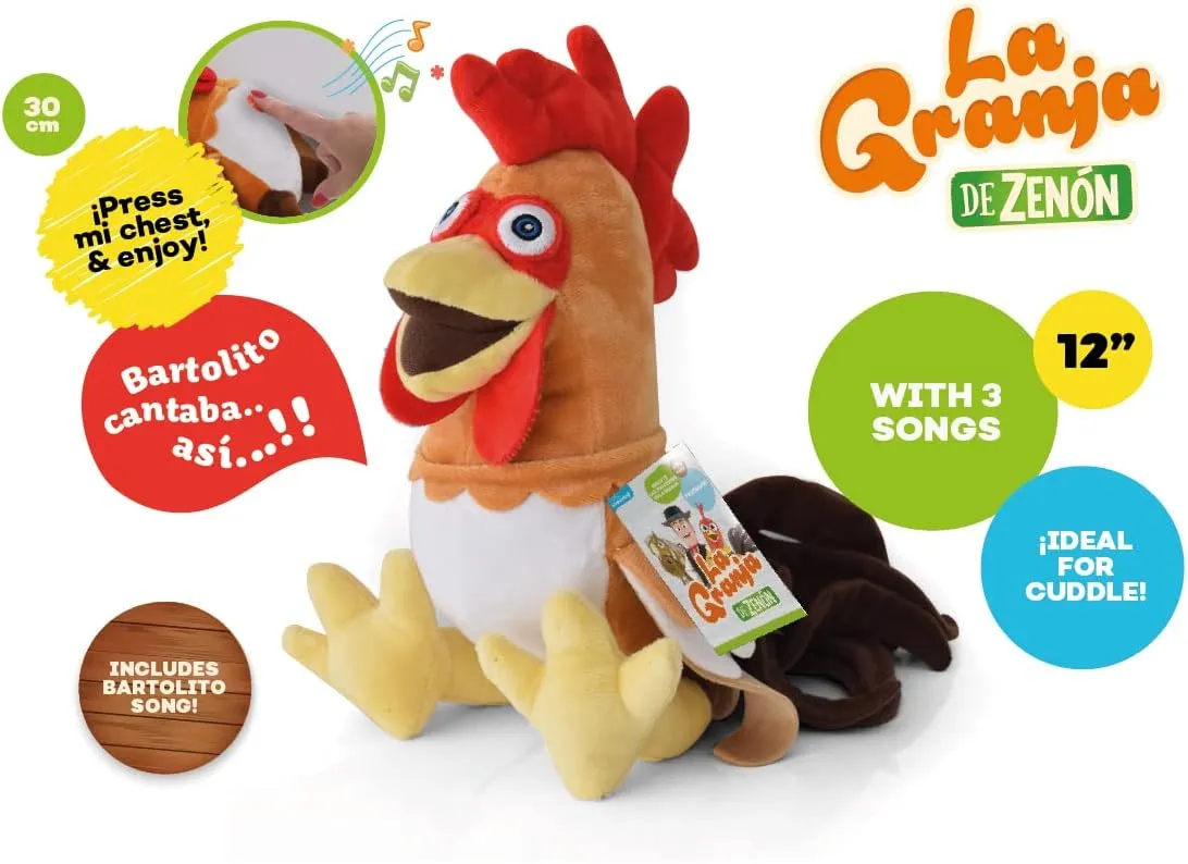La Granja De Zenon Gallo Bartolito 14 in. Musical Plush Granja de Zenón El Reino Infantil
