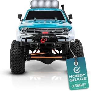 LAEGENDARY RC Crawler - 4x4 Offroad Crawler Remote Control Truck for Adults - RC Rock Crawler, Fast Speed, Electric, Hobby Grade Car - 1:10 Scale, Brushed, Blue - Green
