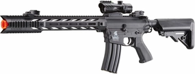 Lancer Tactical Gen 2 M4 SPR Interceptor Polymer Airsoft AEG with Enclosed Red Dot Sight & Top Optic Rail -Color Black