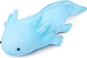 Large Axolotl Plush Weighted Stuffed Animals - Super Long 30Inch Weighted Axolotl Plush, Realistic Cute Blue Ambystoma Pillow Toys Real Plushie Large Weighted, Unique Plush Gift Collection for Kids