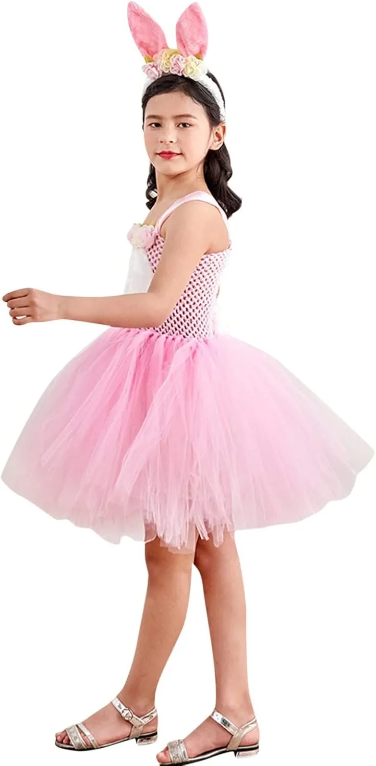 Large Girls Dress Toddler Girls Adorable Easter Bunny Cosplay Princess Dress Cute Plush 2t Thanksgiving Outfit